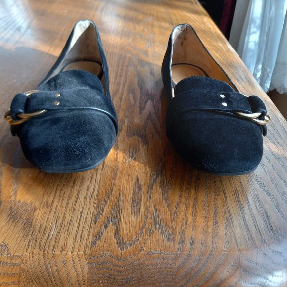 Tory Burch Black Suede Smoking Loafer Academia Quiet Luxury Size 7.5 - Picture 10 of 16